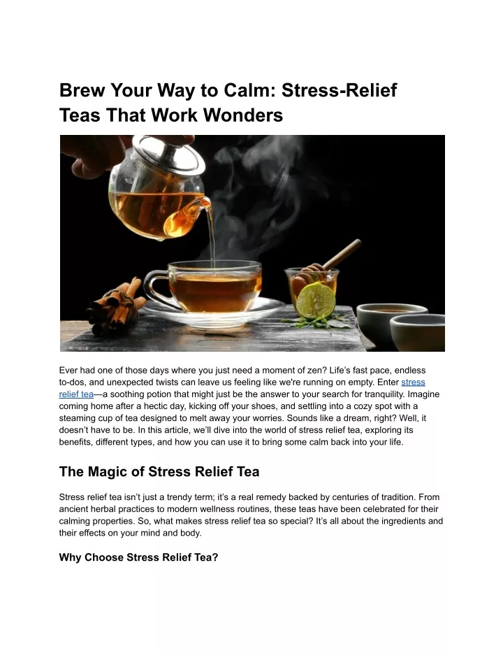 brew your way to calm stress relief teas that