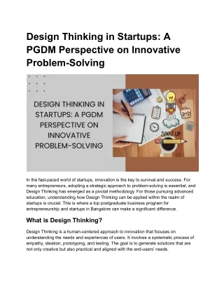 Design Thinking in Startups_ A PGDM Perspective on Innovative Problem-Solving