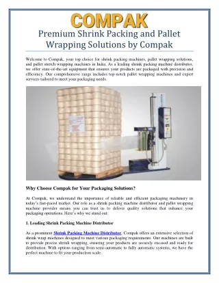 Shrink Packing and Pallet Wrapping