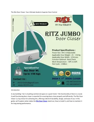 The Ritz Door Closer
