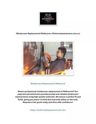 windscreen replacement melbourne