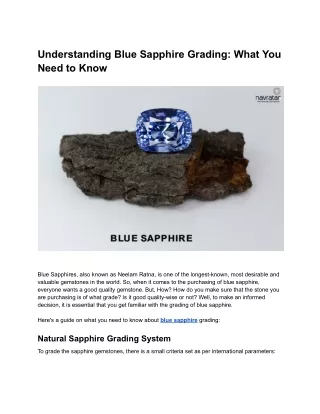 understanding blue sapphire grading what you need