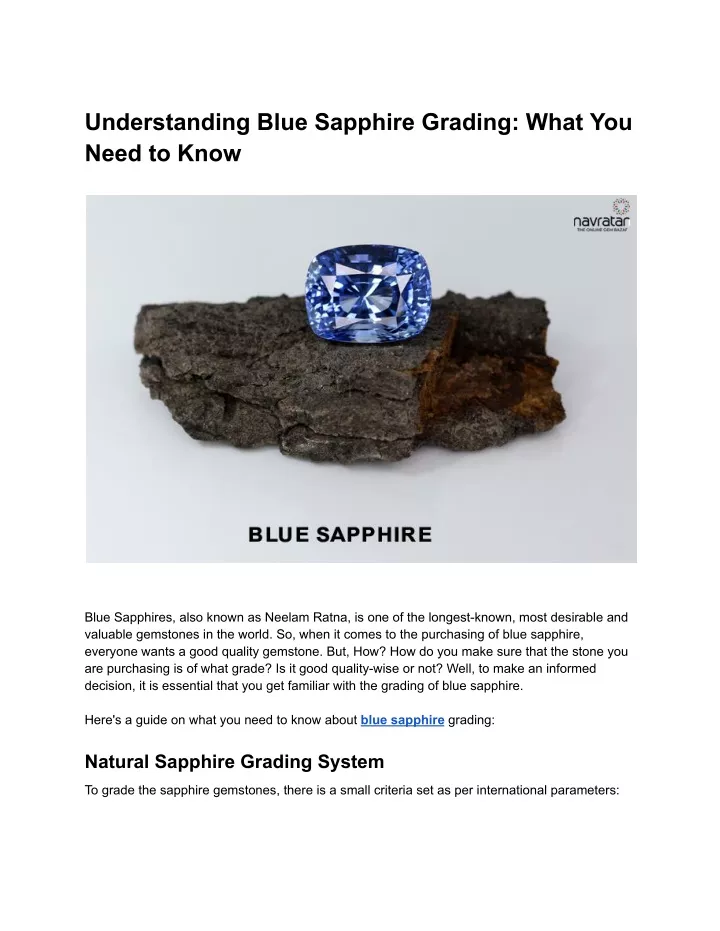 understanding blue sapphire grading what you need