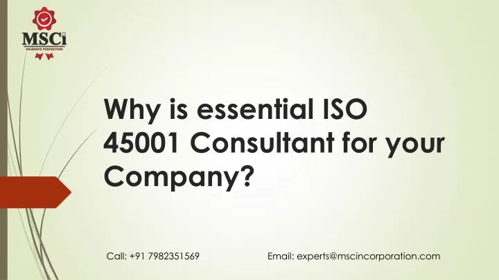 why is essential iso 45001 consultant for your company