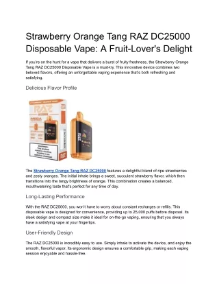 Strawberry Orange Tang RAZ DC25000 Disposable Vape_ A Fruit-Lover's Delight