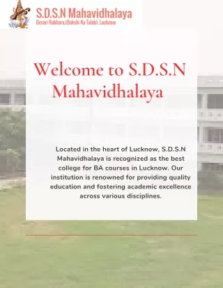Best College for BA Courses in Lucknow
