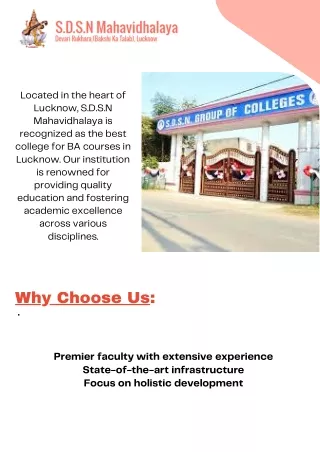 Best College for BA Courses in Lucknow