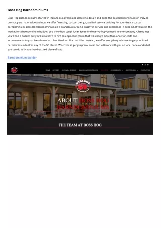 boss hog barndominiums