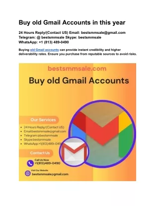 Buy Old gmail accounts