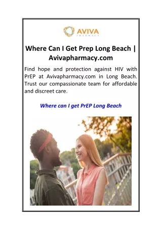 where can i get prep long beach avivapharmacy com