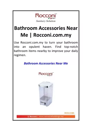 Bathroom Accessories Near Me  Rocconi.com.my