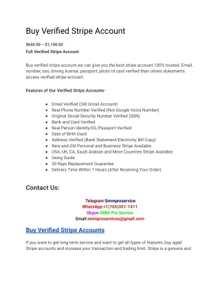 Buy Verified Stripe Account