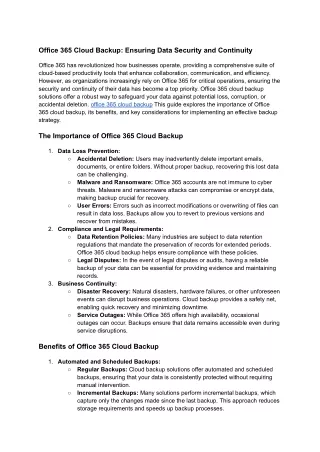 _office 365 cloud backup