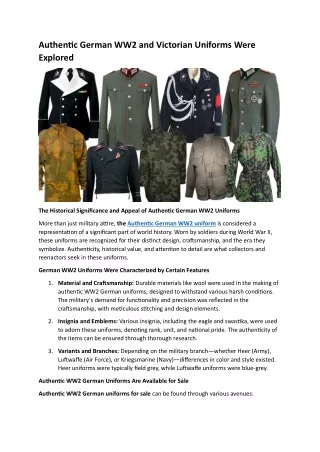 authentic german ww2 and victorian uniforms were