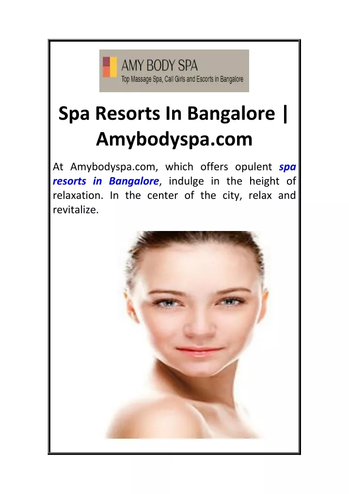 spa resorts in bangalore amybodyspa com