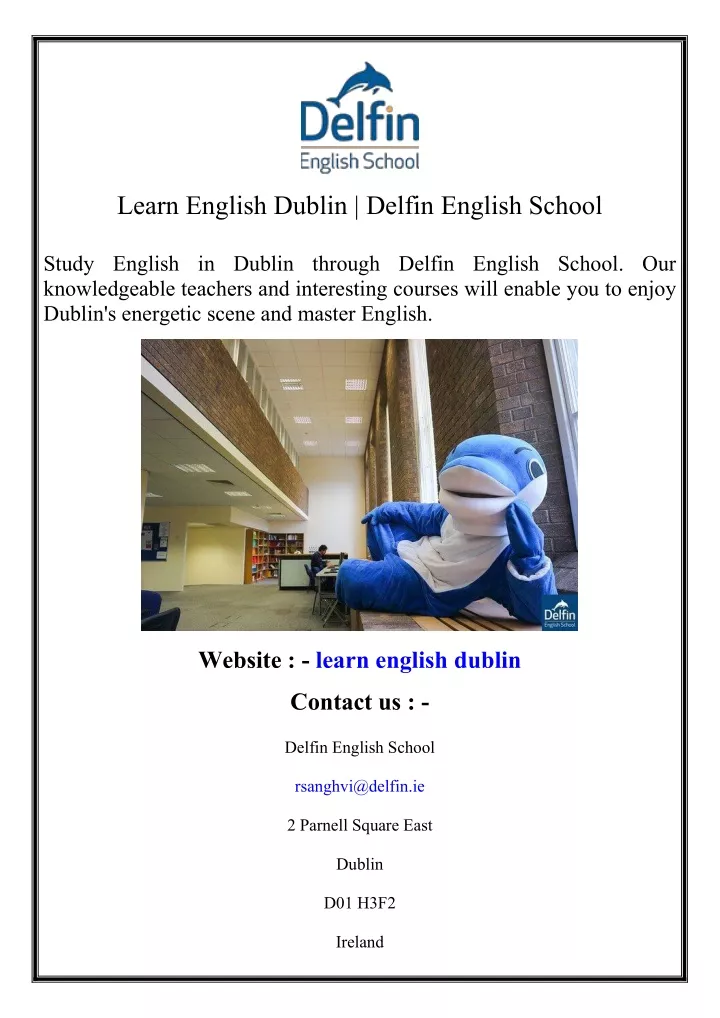 learn english dublin delfin english school