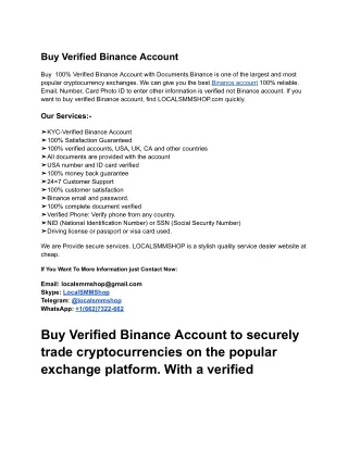Super Useful Tips To Improve Buy Verified Binance Accoun