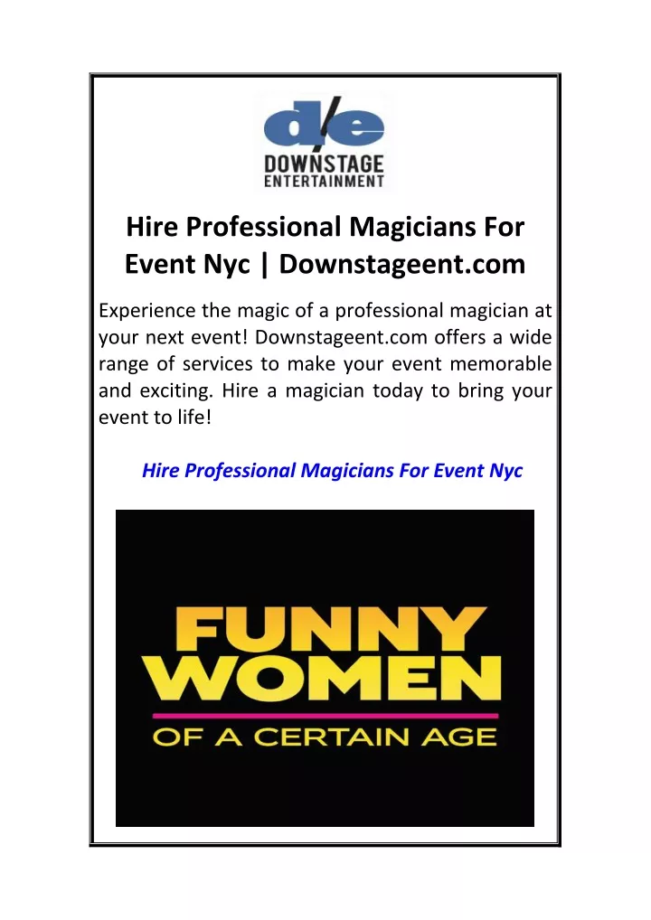 hire professional magicians for event