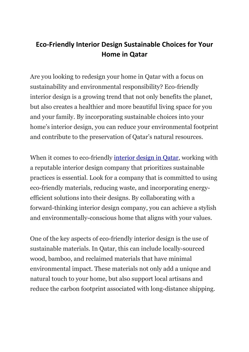 PPT - Eco-Friendly Interior Design Sustainable Choices for Your Home in ...