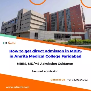 The Benefits of Direct Admission in MBBS at Amrita Medical College Faridabad