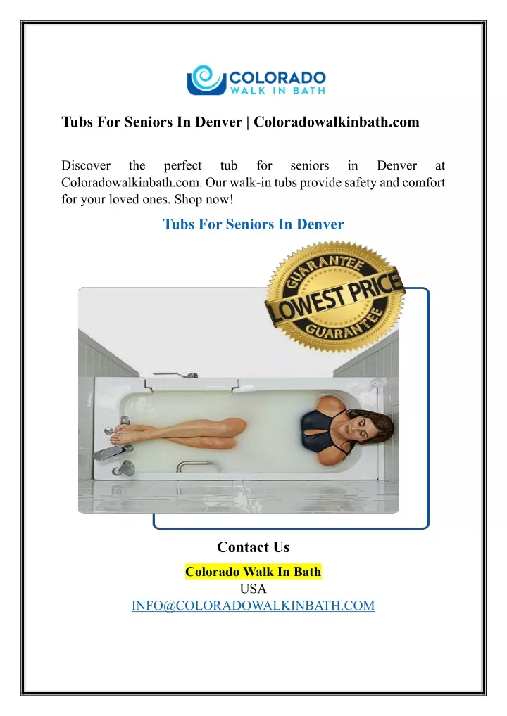 tubs for seniors in denver coloradowalkinbath com