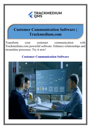 Customer Communication Software Trackmedium.com