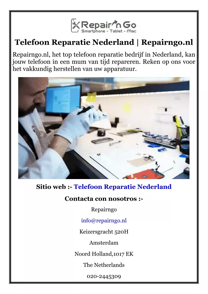 telefoon reparatie nederland repairngo nl