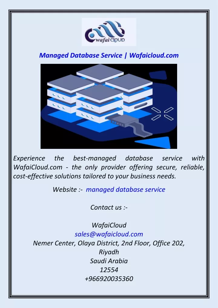 managed database service wafaicloud com