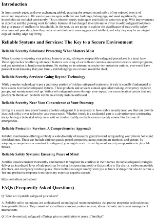 Reliable Systems and Services: Ensuring Peace of Mind for Families