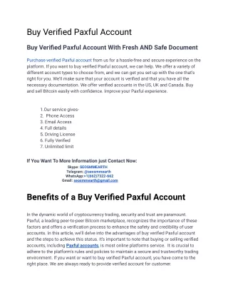 Secure Your Transactions with Buy Verified Paxful Account