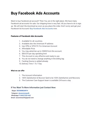 Secure Your Transactions with Buy Facebook Ads Accounts