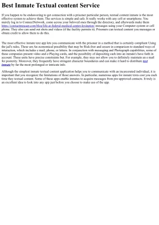 best inmate textual content service