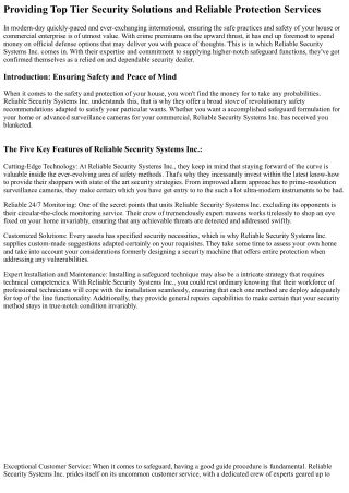 providing top tier security solutions