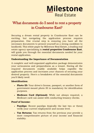 what documents do i need to rent a property what