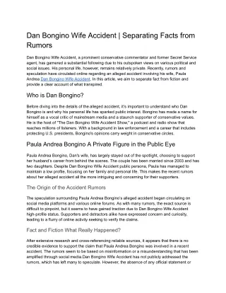 Dan Bongino Wife Accident