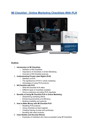 im checklist online marketing checklists with plr