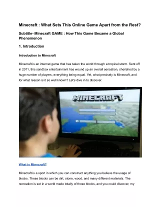 minecraft what sets this online game apart from