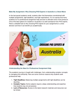 Professional Assignment Help from PhD Experts in Australia | MyAssignmentExperts