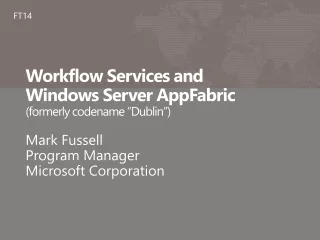 workflow services and windows server appfabric formerly codename dublin