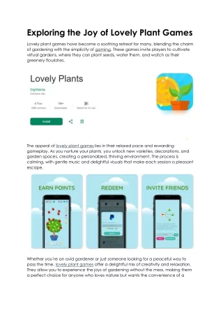 exploring the joy of lovely plant games