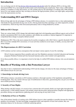Discovering the Benefits of a Dui Defense Lawyer for Your Case