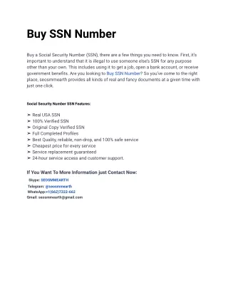 Quick Tips for Buying a Buy SSN Number