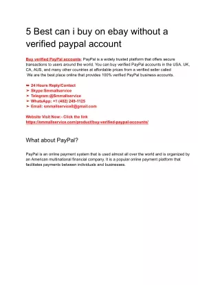 5 Best can i buy on ebay without a verified paypal account