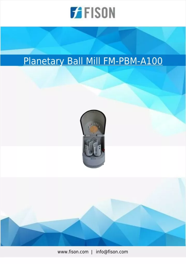 planetary ball mill fm pbm a100 www fison