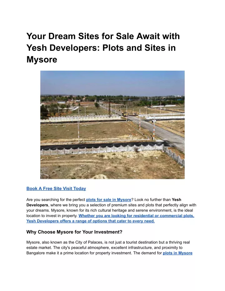 your dream sites for sale await with yesh