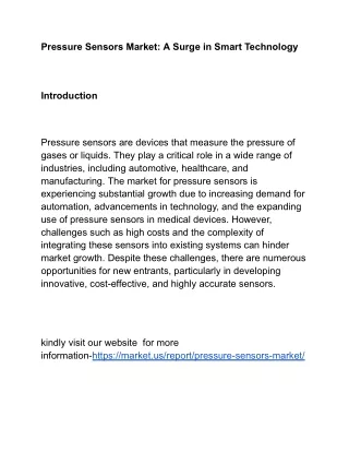 pressure sensors market a surge in smart