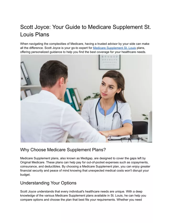 scott joyce your guide to medicare supplement