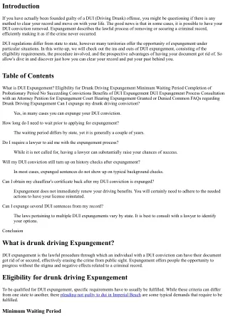 DUI Expungement: Clearing Up Your Record