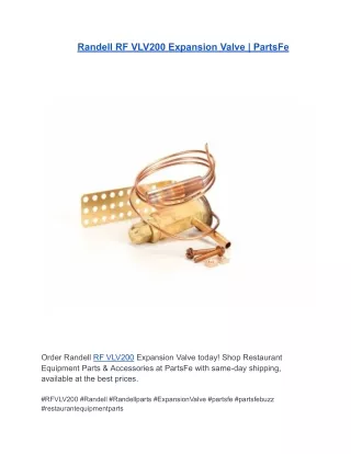 Randell RF VLV200 Expansion Valve  PartsFe