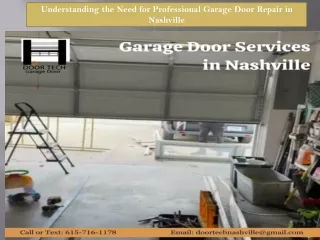 Understanding the Need for Professional Garage Door Repair in Nashville